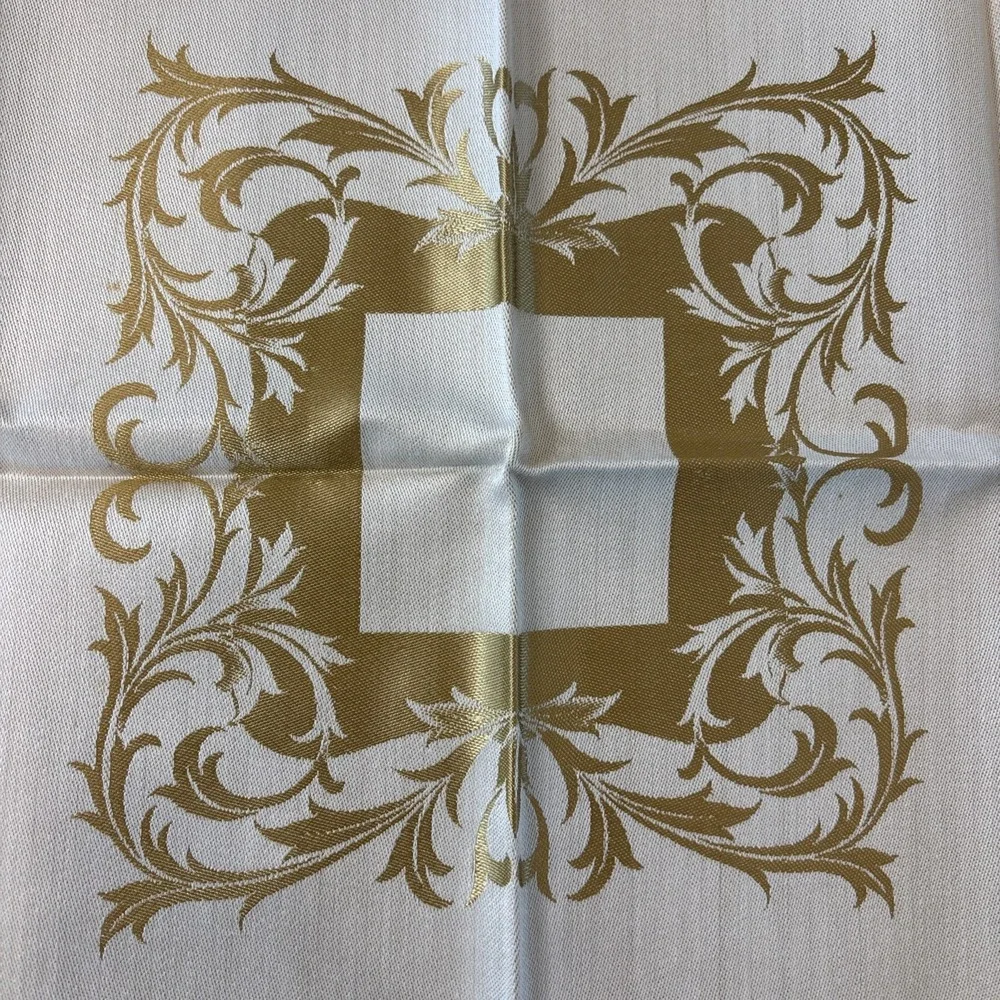 Vintage Jacquard Cloth Napkins Made‎ in Japan 19x19 Yellow Gold Fabric Gorgeous